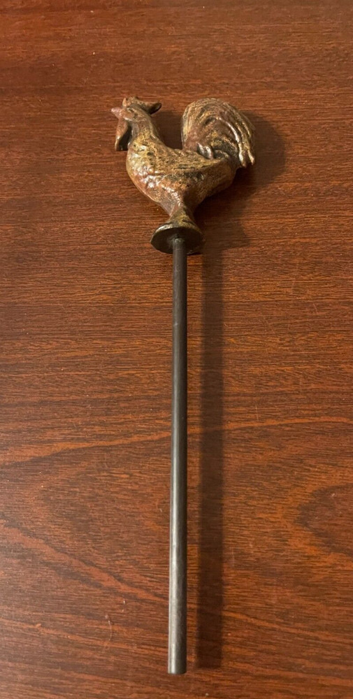 vintage copper Rooster Garden Hose Guide