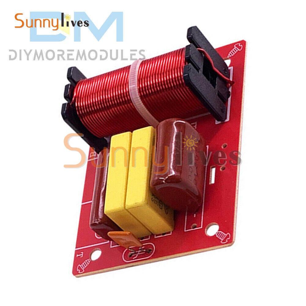 80W 2 Way Speaker Frequency Divider Audio High Low Crossover Filter 4-8 Ohms DIY