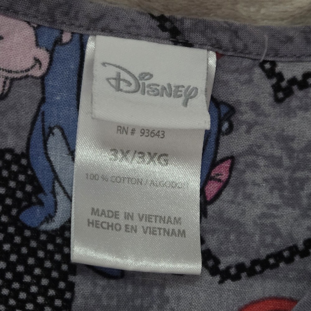 Disney Eyeore Plus Size 3X Scrubs Top Cotton