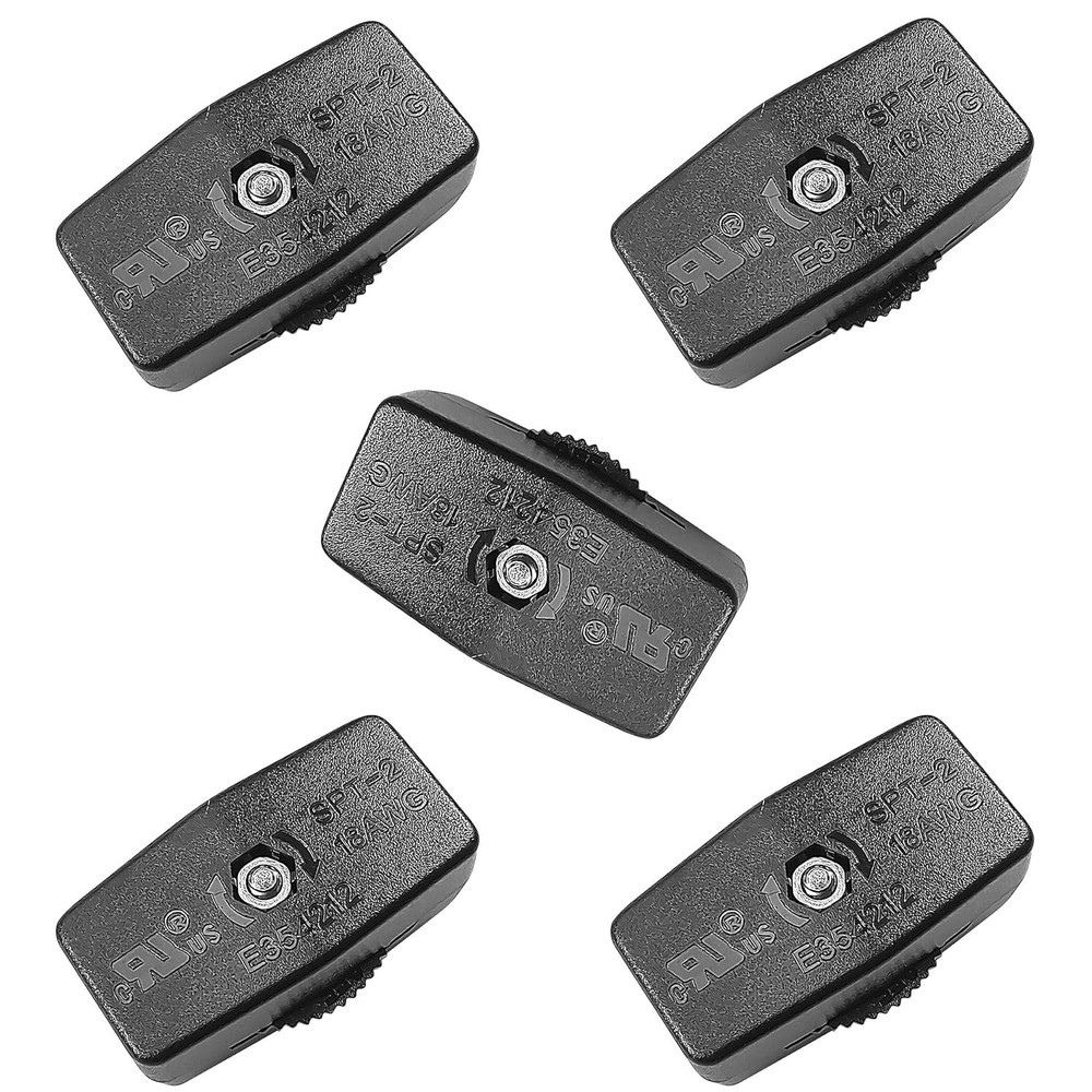 5 Pcs Inline Rotary Switch, Direct Plug-in Light Control Switch for 18/2 SPT-2