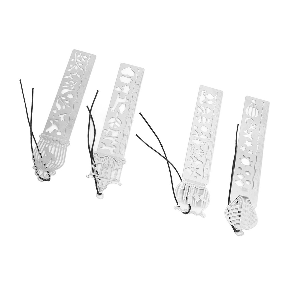 Stencil Ruler Portable Multifunctional 4 Cartoon Pattern Templates Handbook