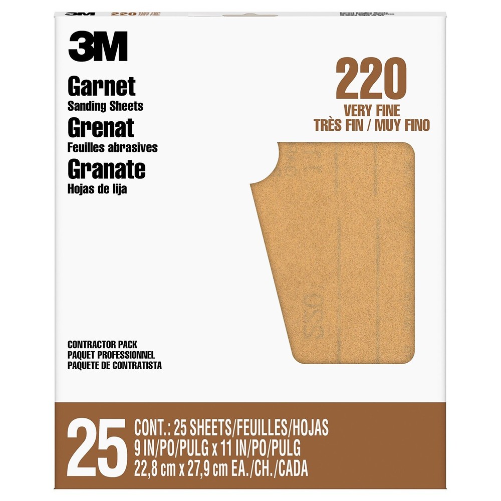 3M GARNET SANDING SHEET  220 GRIT
