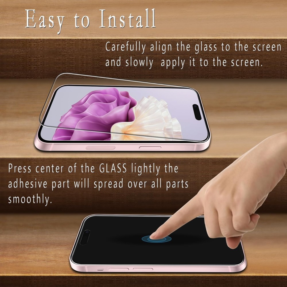 2Pack For iPhone 16 Pro iPhone 17 Tempered Glass Screen Protector Anti Scratch