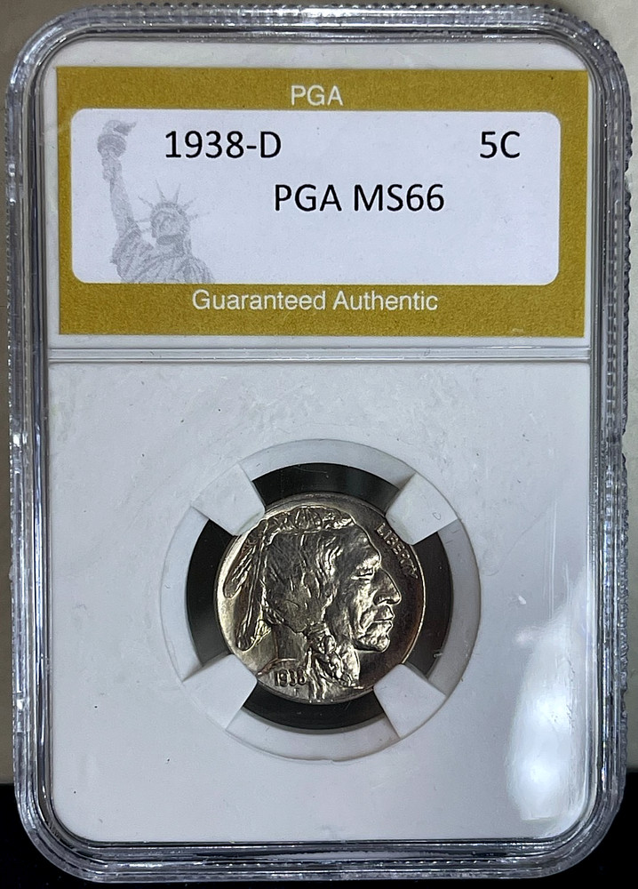 1938-D BUFFALO NICKEL SLABBED HIGH GRADE!