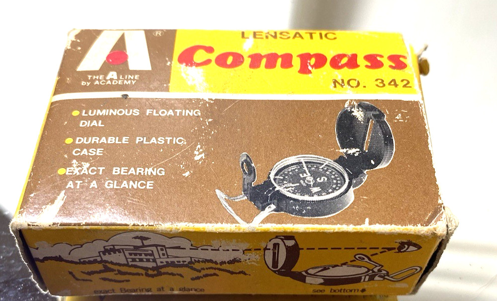 Vintage A Line Engineer  lensatic compass # 342 Original box