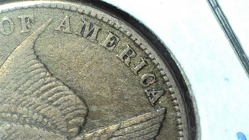 1858 flying eagle cent small letters VF