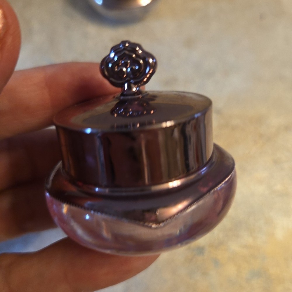 2 EMPTY Lidded Sistaco Jars Cleaned Glass Vanity AS IS