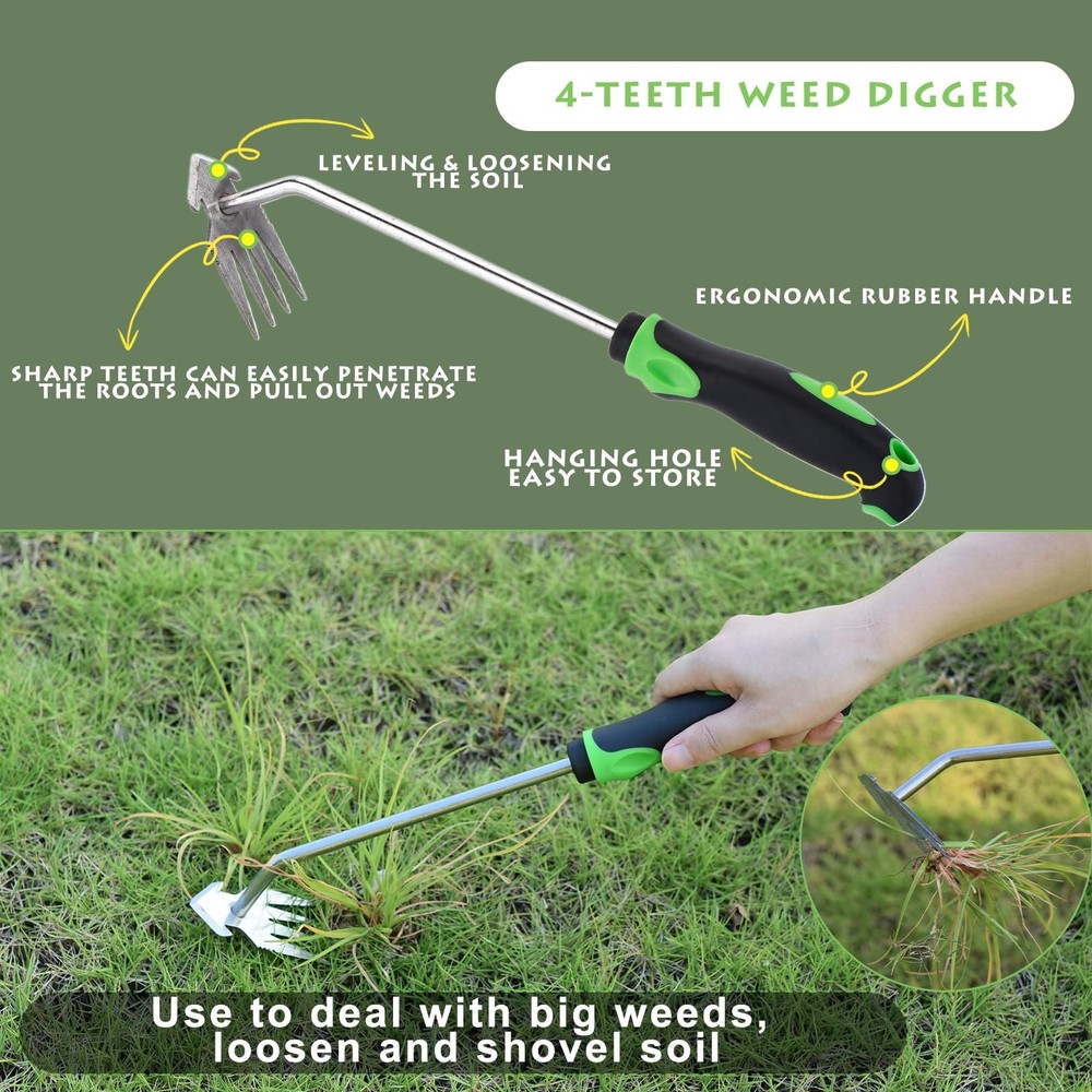 Weed Puller Tool 3pcs, 2026 New Portable Weeder Tool, Weeding Tool with Stain...
