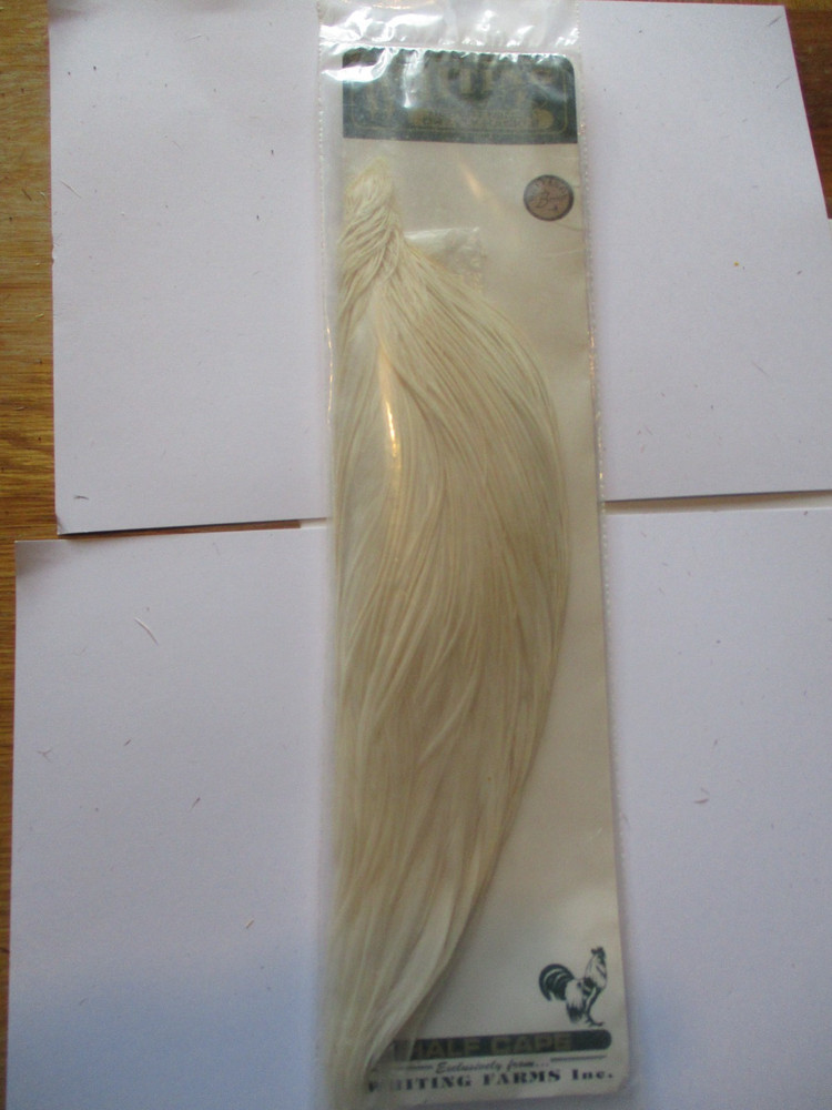 whiting herbert bronze half cape cream hackle feather