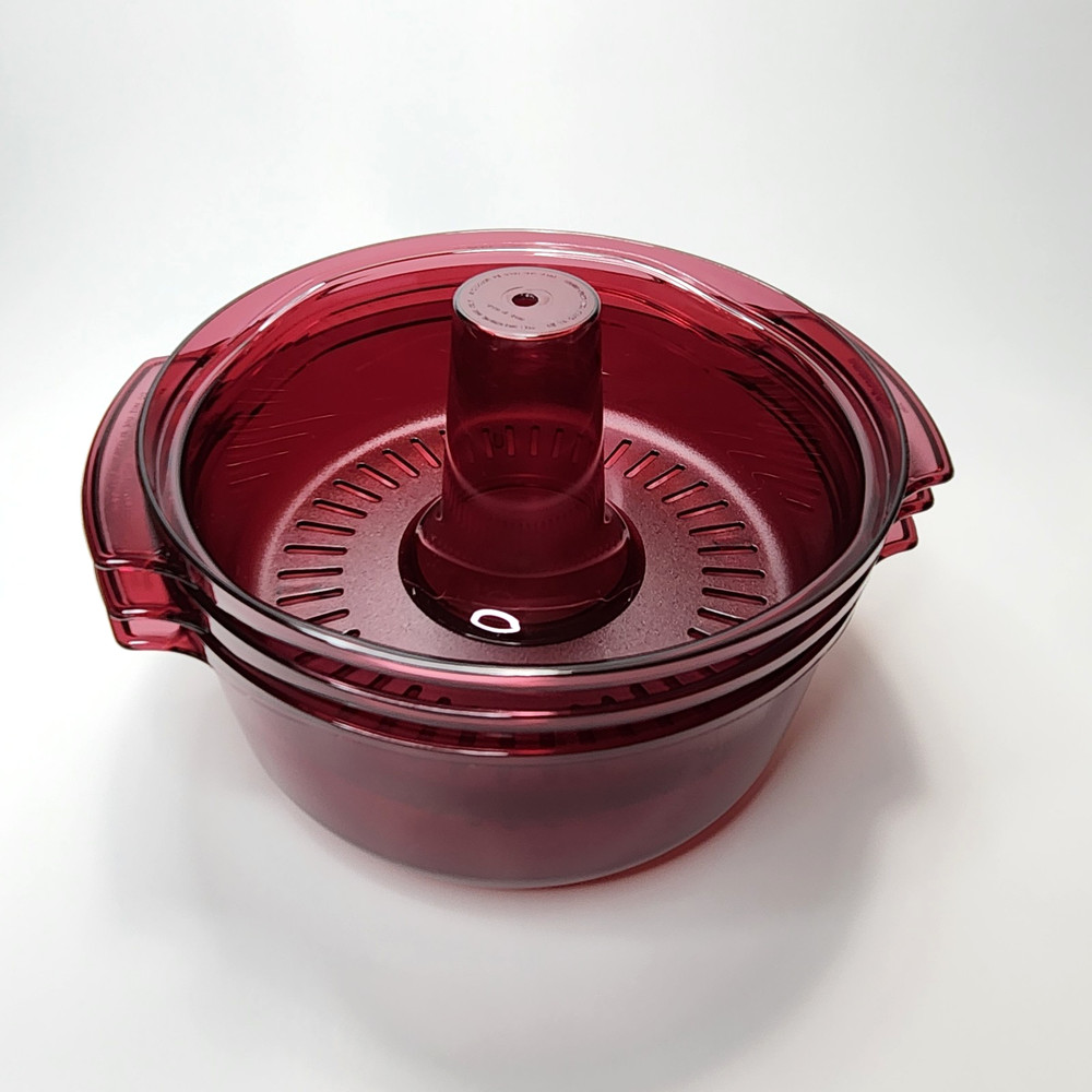 Vintage Tupperware TupperWave 5 Piece Cranberry Red Stack Cooker