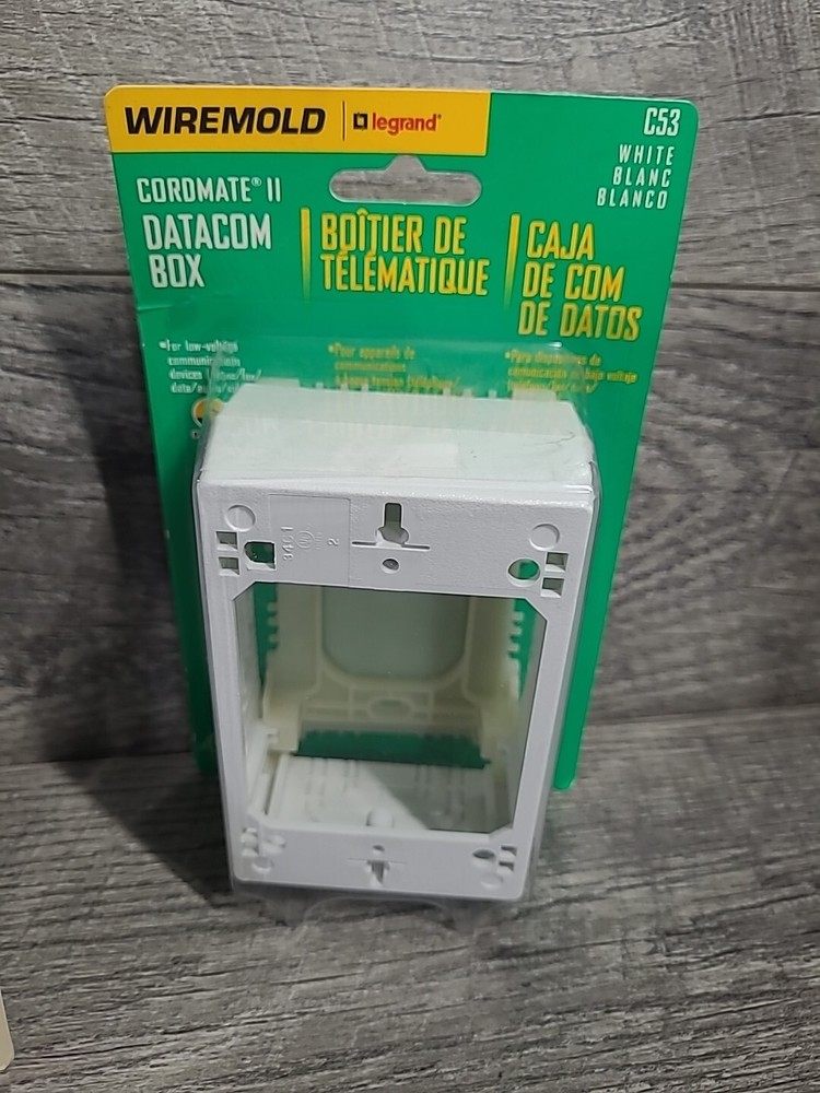 2X Wiremold C53 CordMate II Datacom Boxes Wall Mounted White