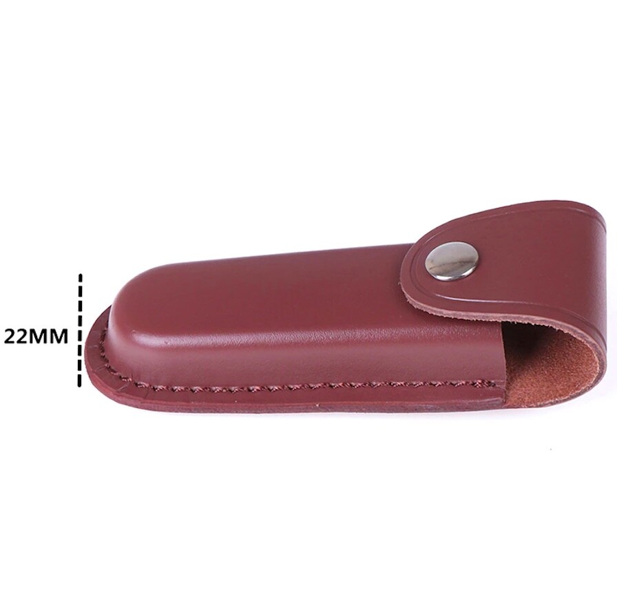 Cowhide Leather Multi Function Tool Folding Pocket Knife Torch Belt Pouch Sheath