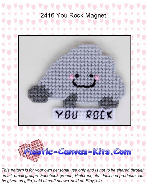 You Rock Magnet-Plastic Canvas Pattern or Kit