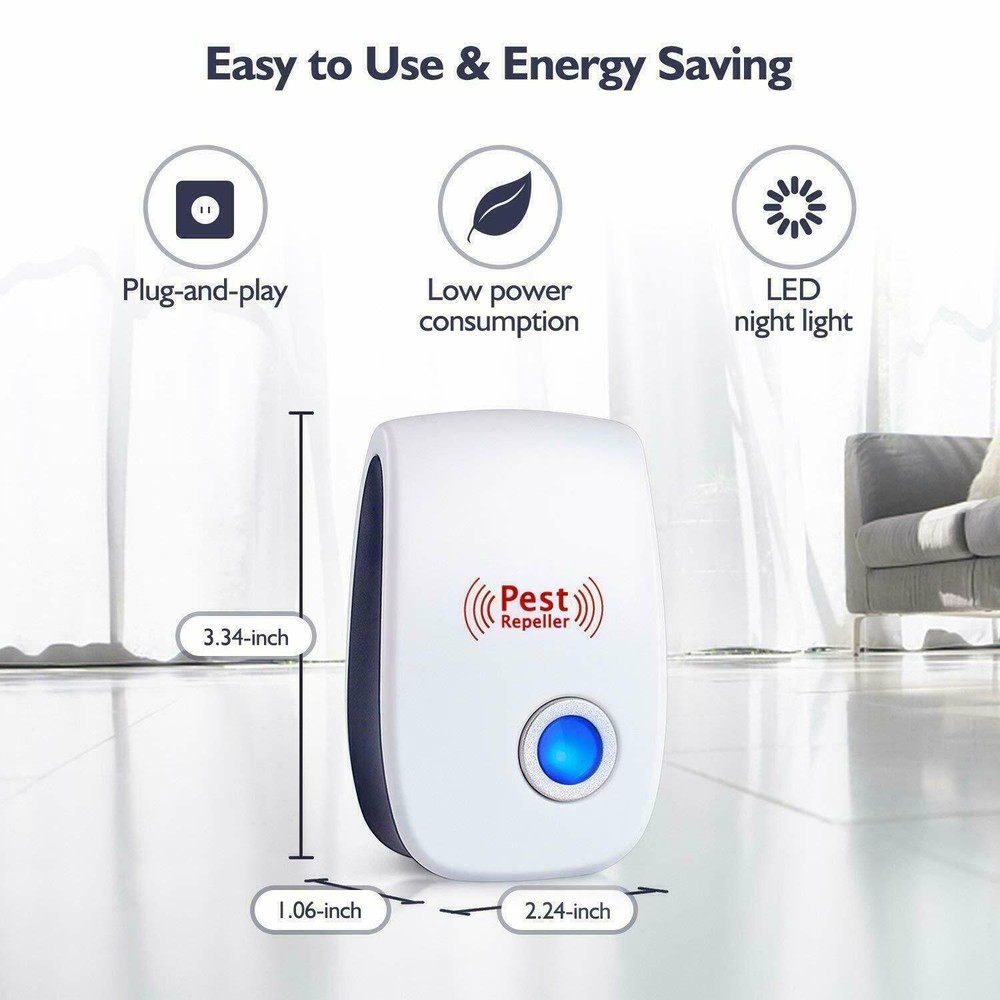 Electronic Pest Reject Control Ultrasonic Repeller Home Bug Rat Spider Roaches