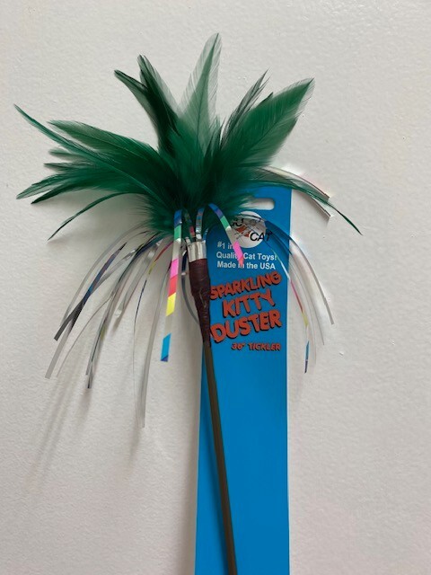GO CAT SPARKLING KITTY DUSTER LONG 36" INTERACTIVE TOY TEASER 5 COUNT