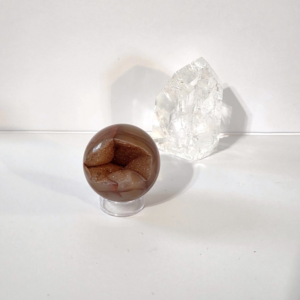 Carnelian Geode Sphere- WYSIWYG