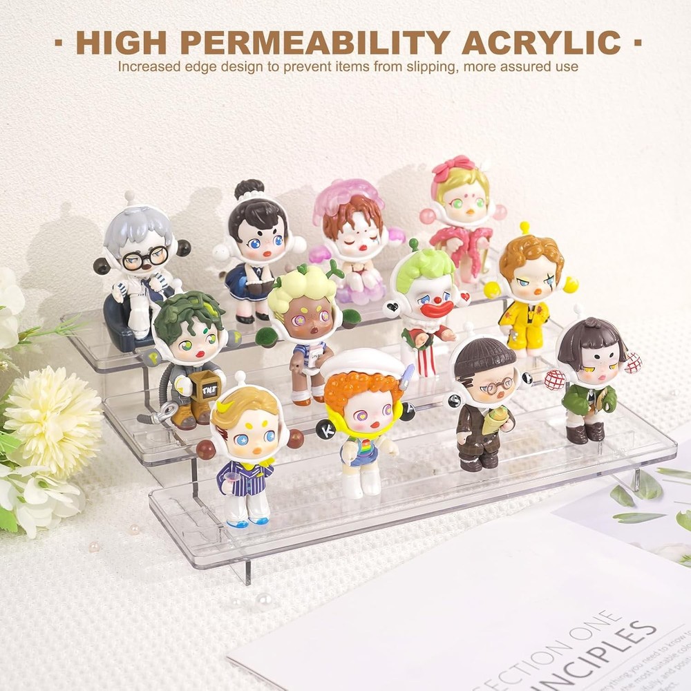 2 Pack 3 Tier Acrylic Stands for Display, 12 inch Clear Display Stand Risers ...