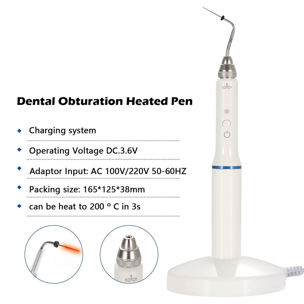 Dental Wireless Obturation Endo Heated Pen / Gutta Percha Points Gum Cutter+Tips