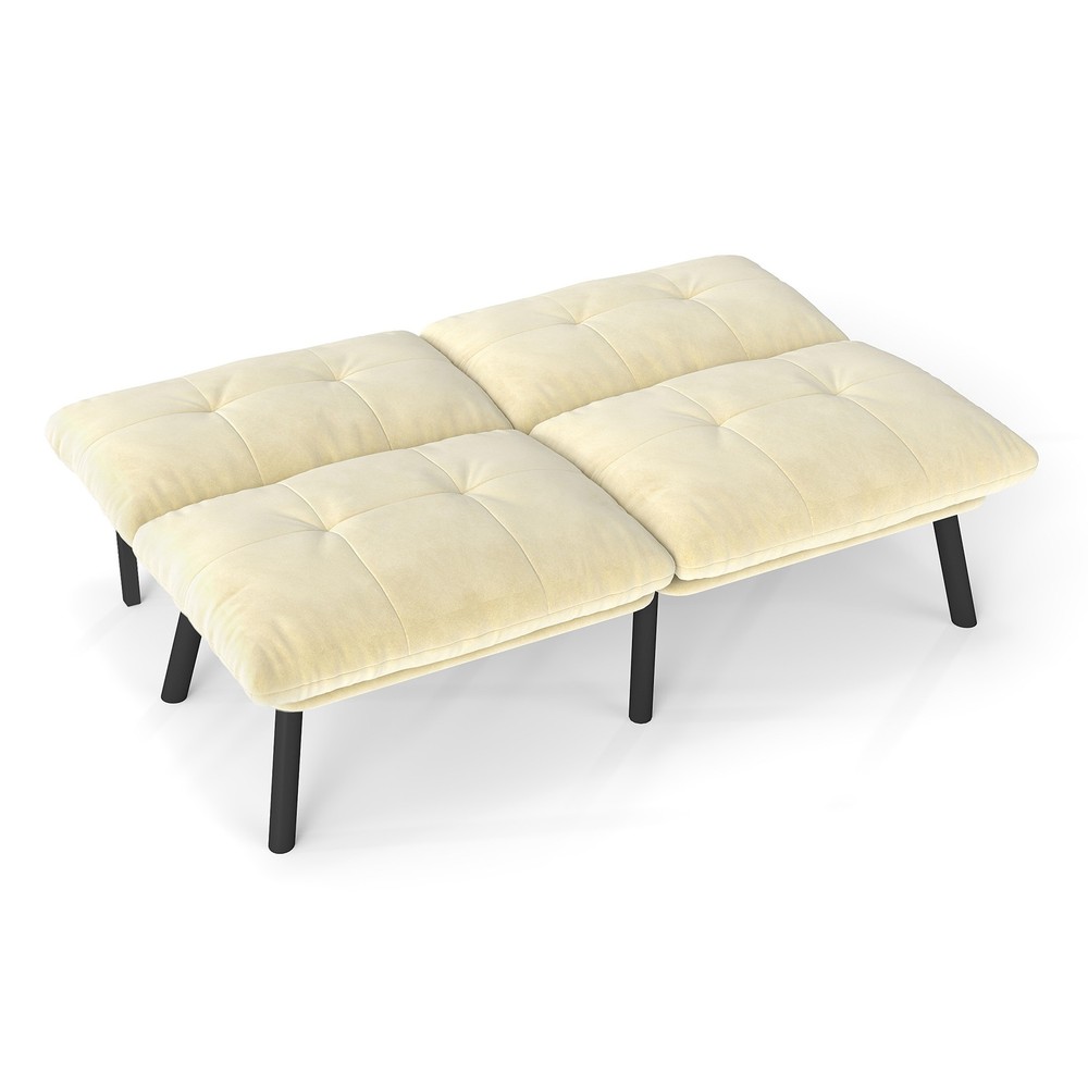 Cream Convertible Folding Modern sofa Bed
