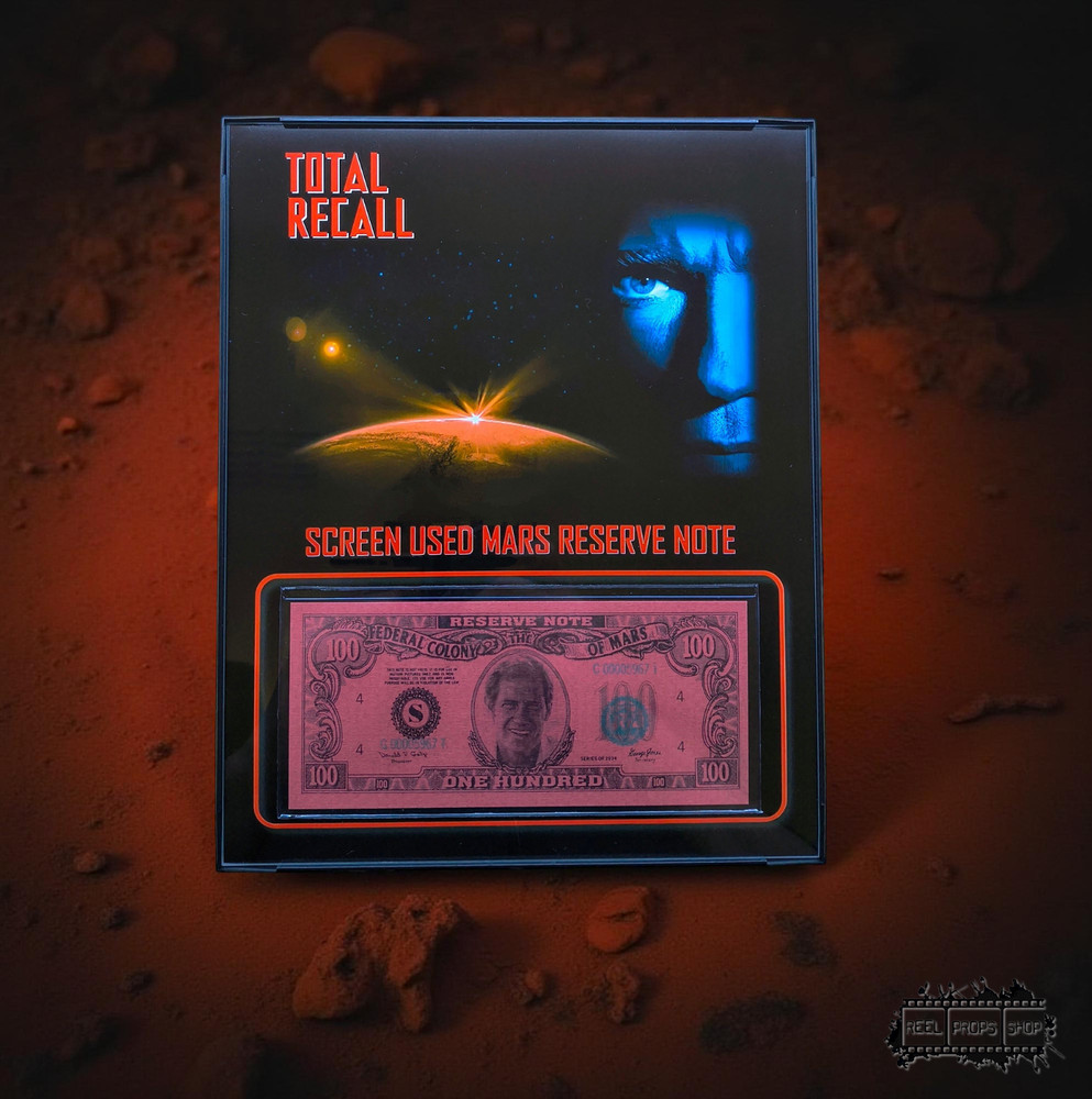 TOTAL RECALL PROP - SCREEN USED - FRAMED PROP BILL - MARS RESERVE NOTE