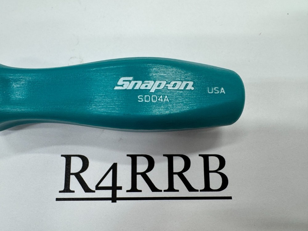 Snap-on Tools USA RARE TEAL Hard Grip FLAT Standard Handle Stubby Screwdriver