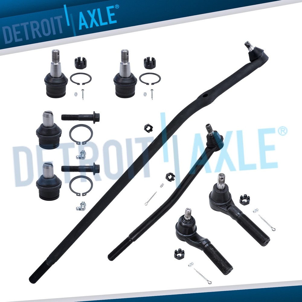 Front Upper Lower Ball Joints Tie Rods Kit for E-250 E-350 Super Duty Econoline