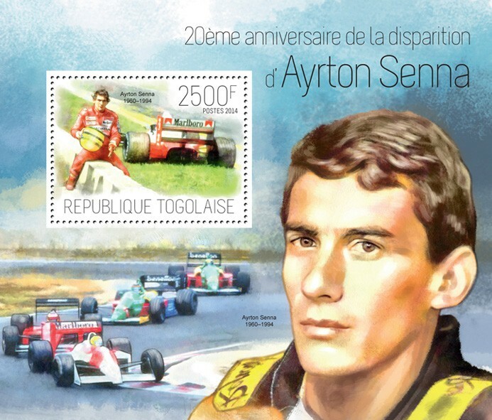 2014 TOGO MNH. AYRTON SENNA. Y&T Code: 788  |  Michel Code: 5619 / Bl.945