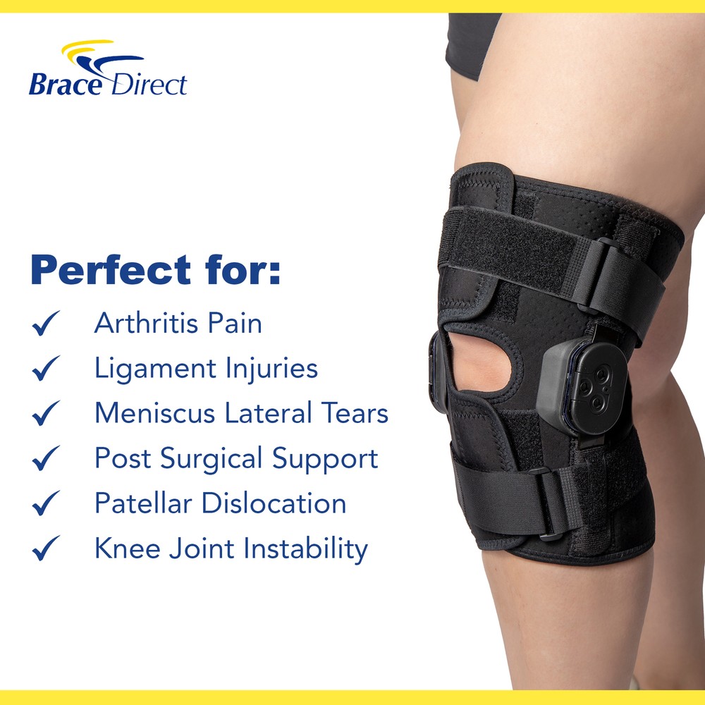 Plus Size External Hinged Knee Brace with Compression Wrap for Big & Wide Thighs