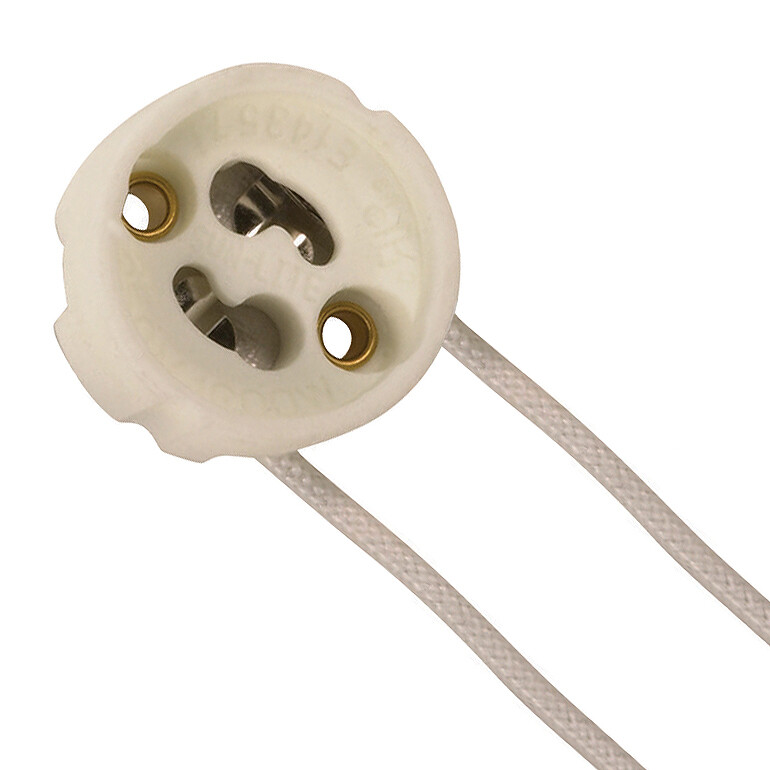 Satco 90-1552 Ceramic GU10 LED Halogen Light Socket With 8" Inch Wires Leads