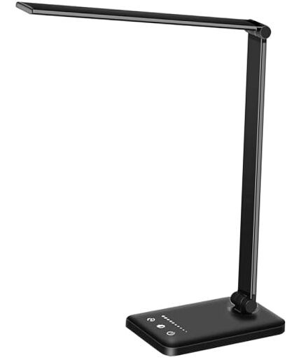 LED Desk Lamp Dimmable Table Lamp Reading Lamp with USB first-generation Black