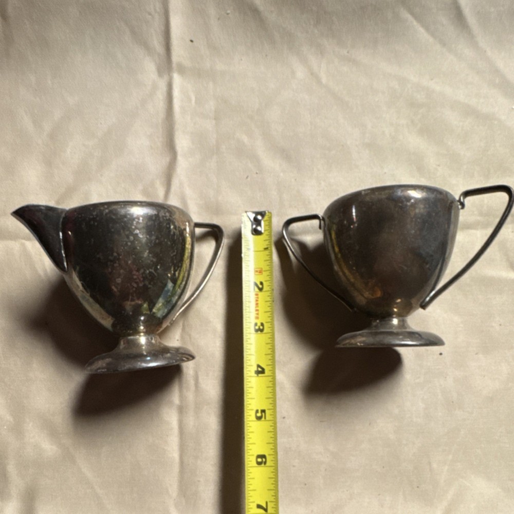 B.M.C. Silverplate Creamer and Sugar Bowl Set