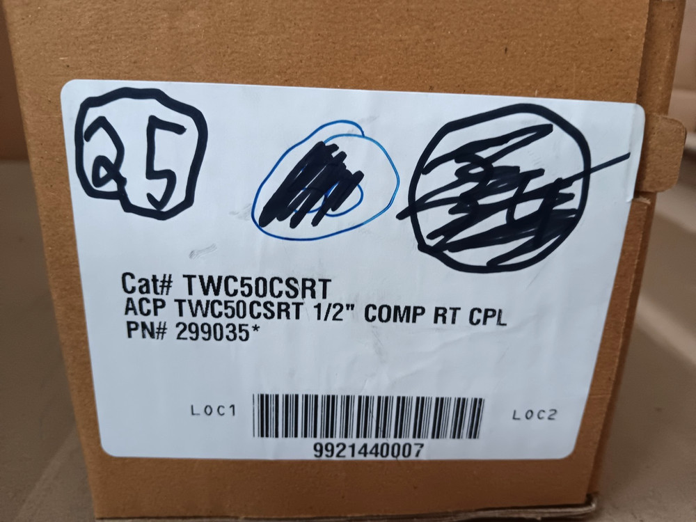 ACP TWC50CSRT 1/2" Compression Conduit Coupling Quantity 25