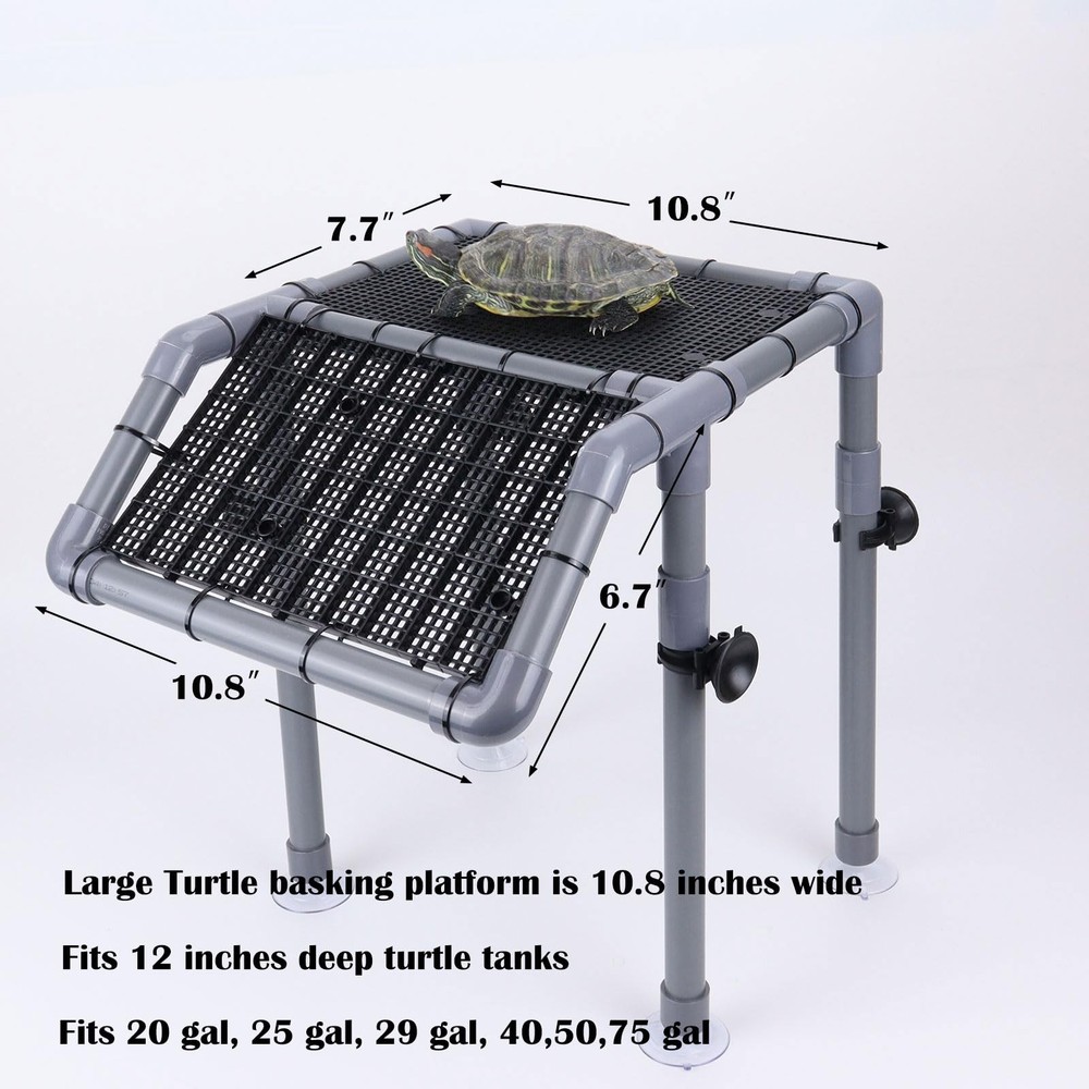 Large Standing Turtle Basking Platform, 10.8" Width Resting Area, DIY Basking...