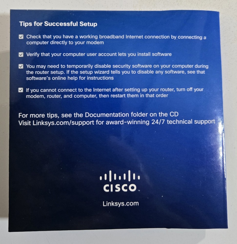 Linksys E1200 Setup CD Software & Resources For Cisco Wireless Router