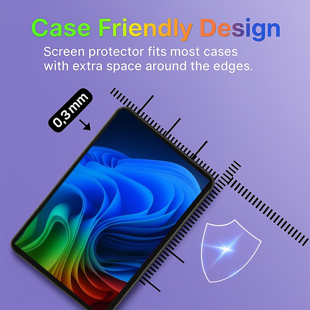 2Pack for Microsoft Surface Pro 12" Tempered Glass Screen Protector 9H HD