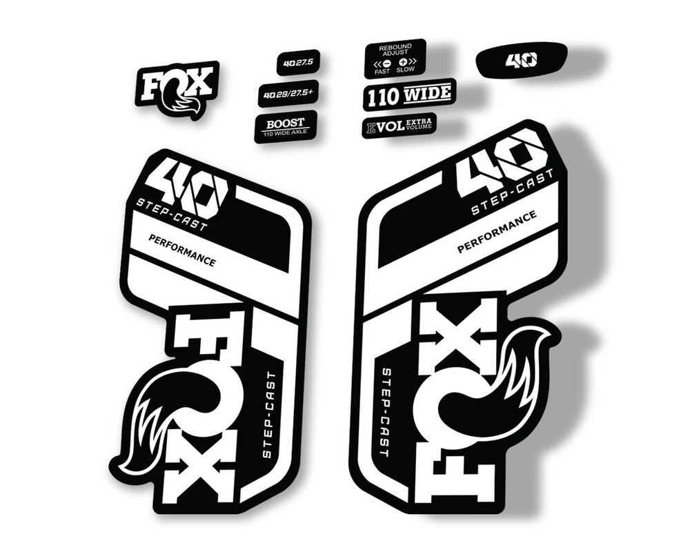 FOX 40 Step Cast SC 2021 Performance Fork Decals Suspension Sticker White