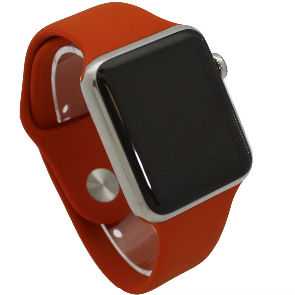 Olivia Pratt Burnt Orange Solid Silicone Apple Watch Band 38Mm