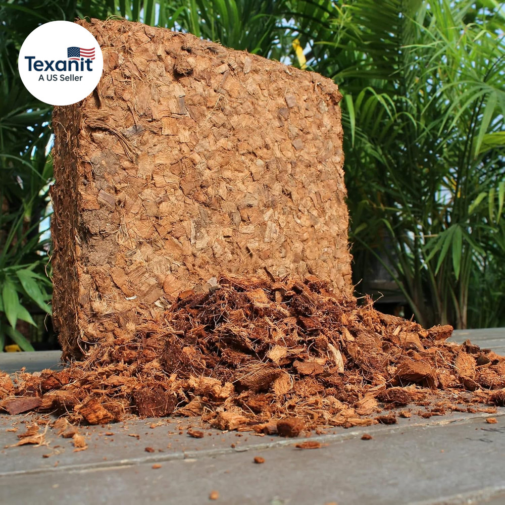 Organic Coco Chips for Plants (10Lbs) - Coco Coir Chips - Coconut Husk Chips for