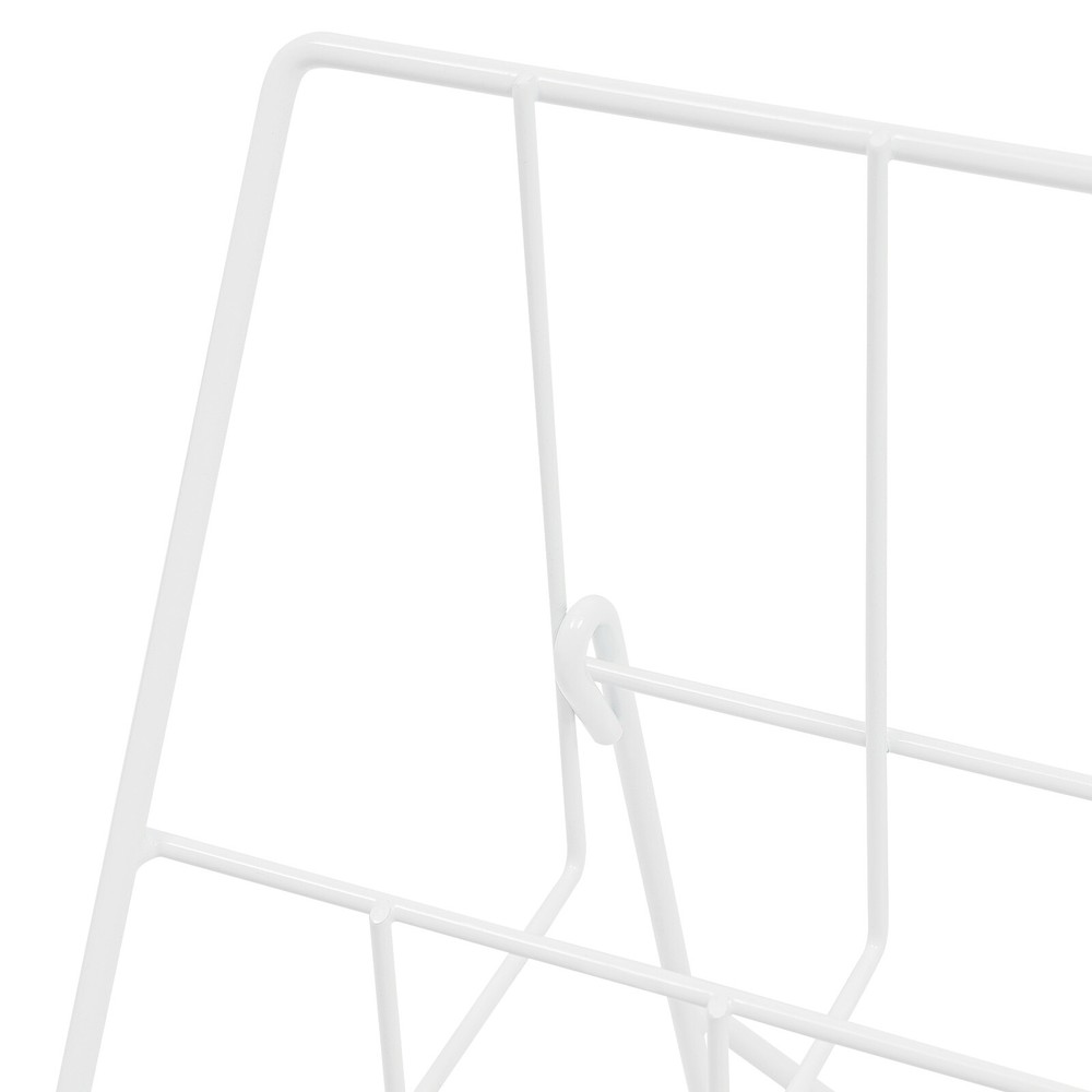 2cps White Magazine Newspaper Display Stand Wire Display Rack Book Display Rack