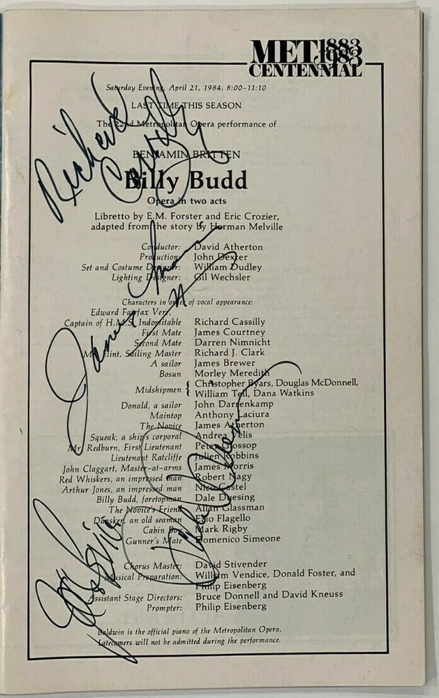 JAMES LEVINE + 3 Others Signed April 1984 Metropolitan Opera Program Stagebill