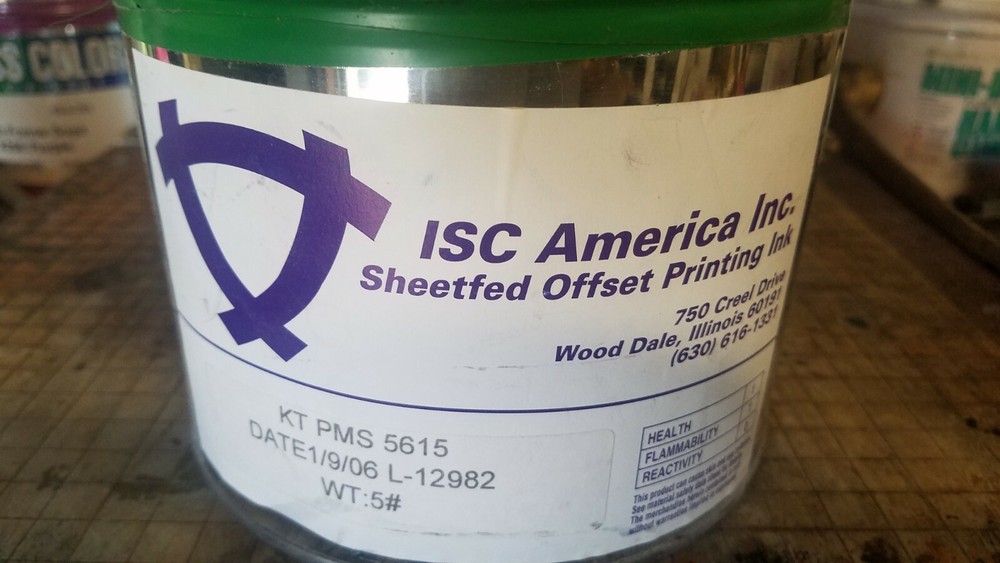   Offset printing ink Pantone 5615  -5 lbs  Unopened