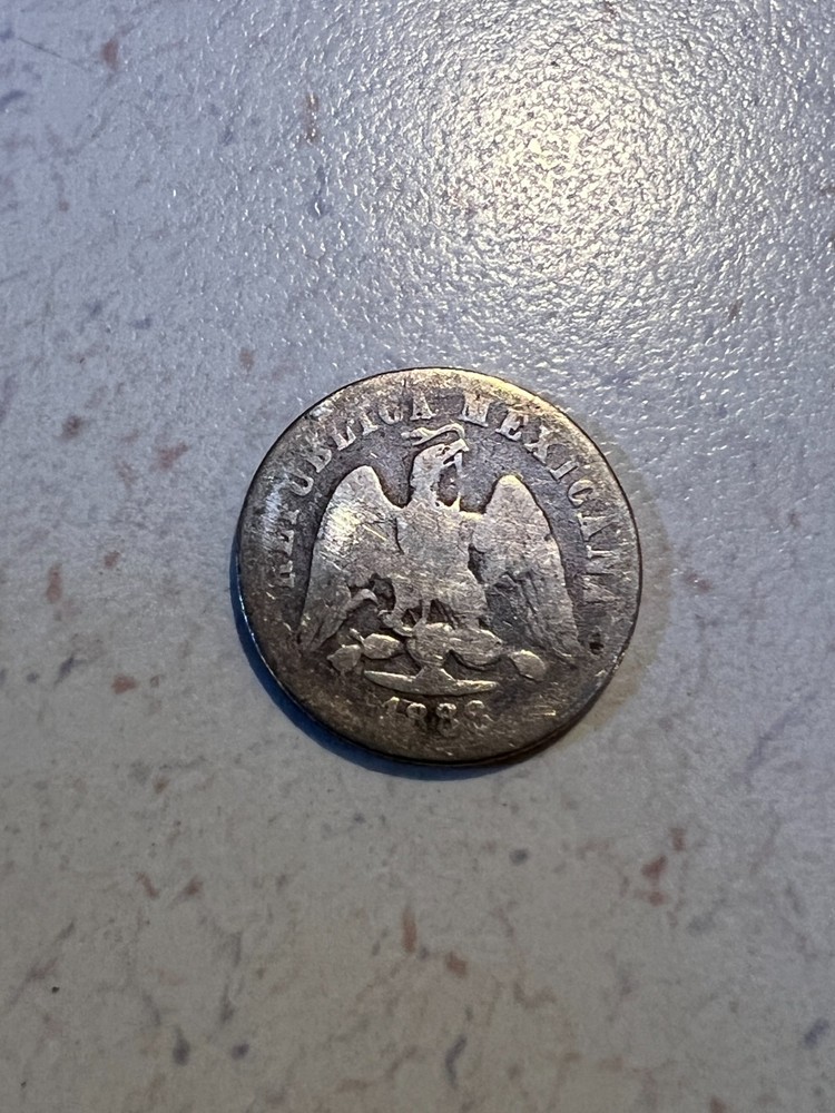 1888-Do Mexico 10 Centavos Silver Coin