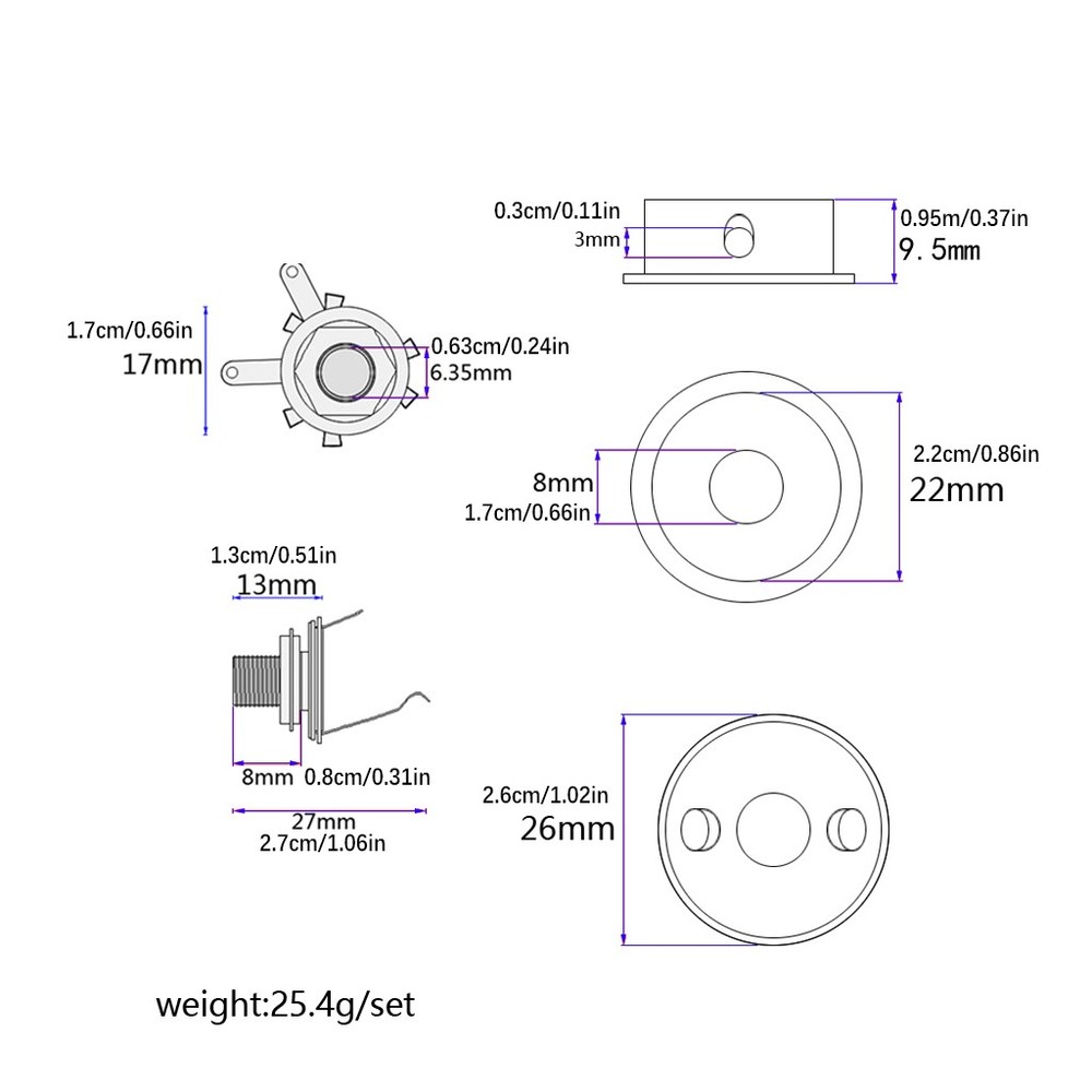 6.35mm Plug Socket Jack Plate Holder Electrosocket For Telecaster TL Guitar[
