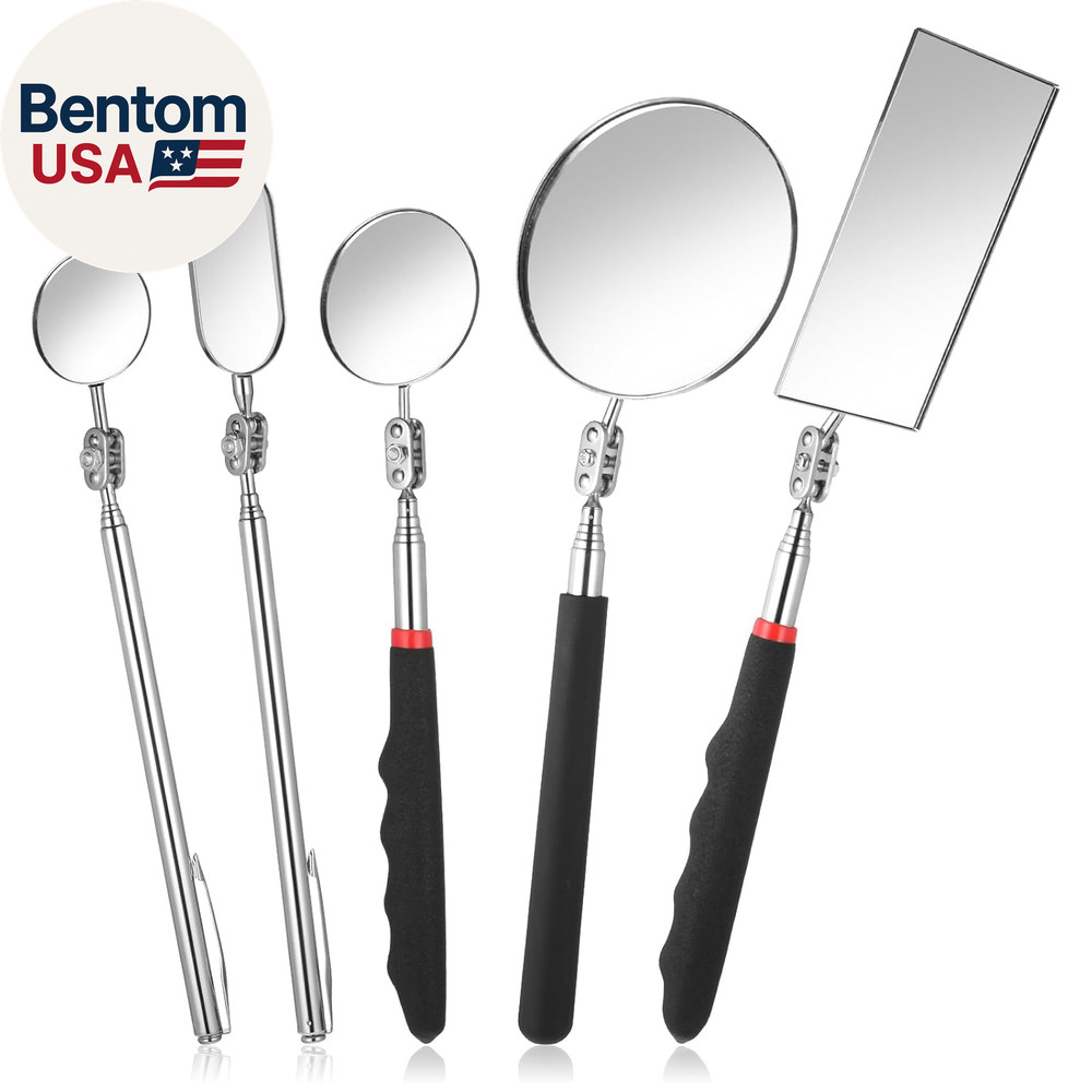 5 Pieces Retractable Mechanical Mirror Tool Telescoping Inspection Mirror Set 36
