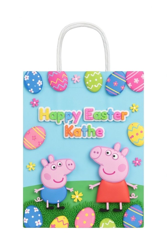 Custom Easter  Bag - Cute Pig  Easter Bag  - Personalised  Easter Bag