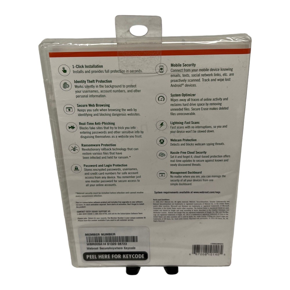 WEBROOT Secure Anywhere Internet Security - Antivirus 3 Devices NEW SEALED