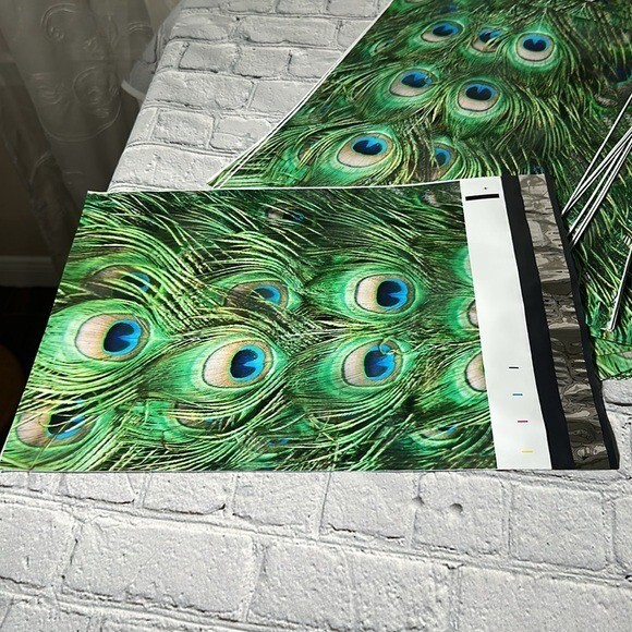 Poly Mailers Peacock Feathers 10” x 13” 50 pack