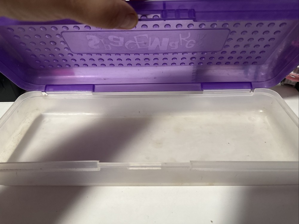 90’s Spacemaker 13” Long Purple Plastic Pencil Box Case