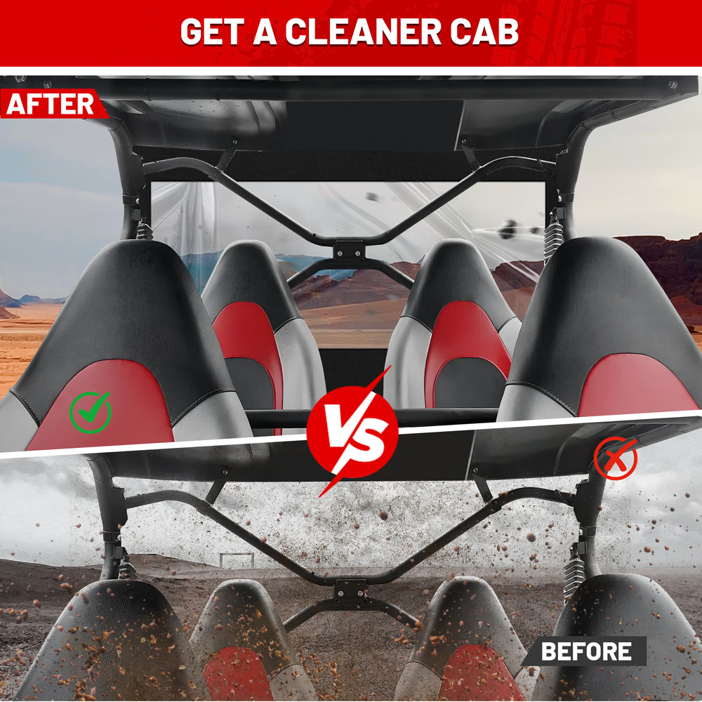 For 2013-2025 KAWASAKI TERYX4 800 Dustproof UTV Soft Back Windshield Dust Panel