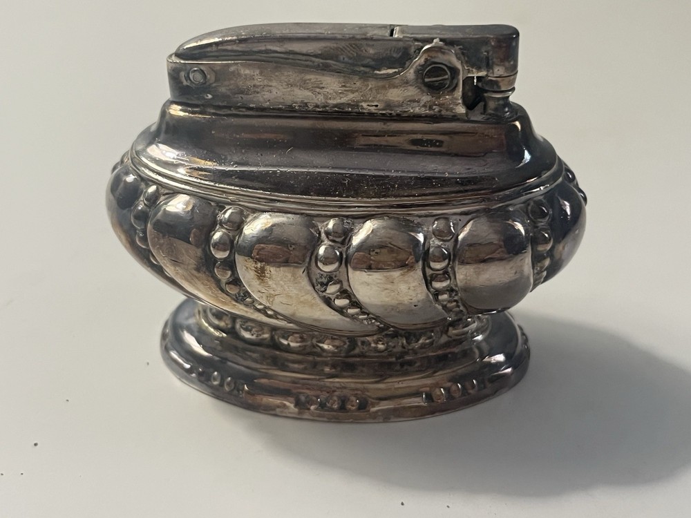 Ronson Crown Silver 1950's Table Top Cigarette Lighter Vintage